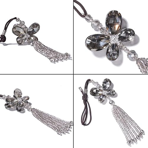 Miniatura 10 de ATMOMO Cristal mariposa coche retrovisor espejo accesorios suerte coche colgante ornamento (blanco)