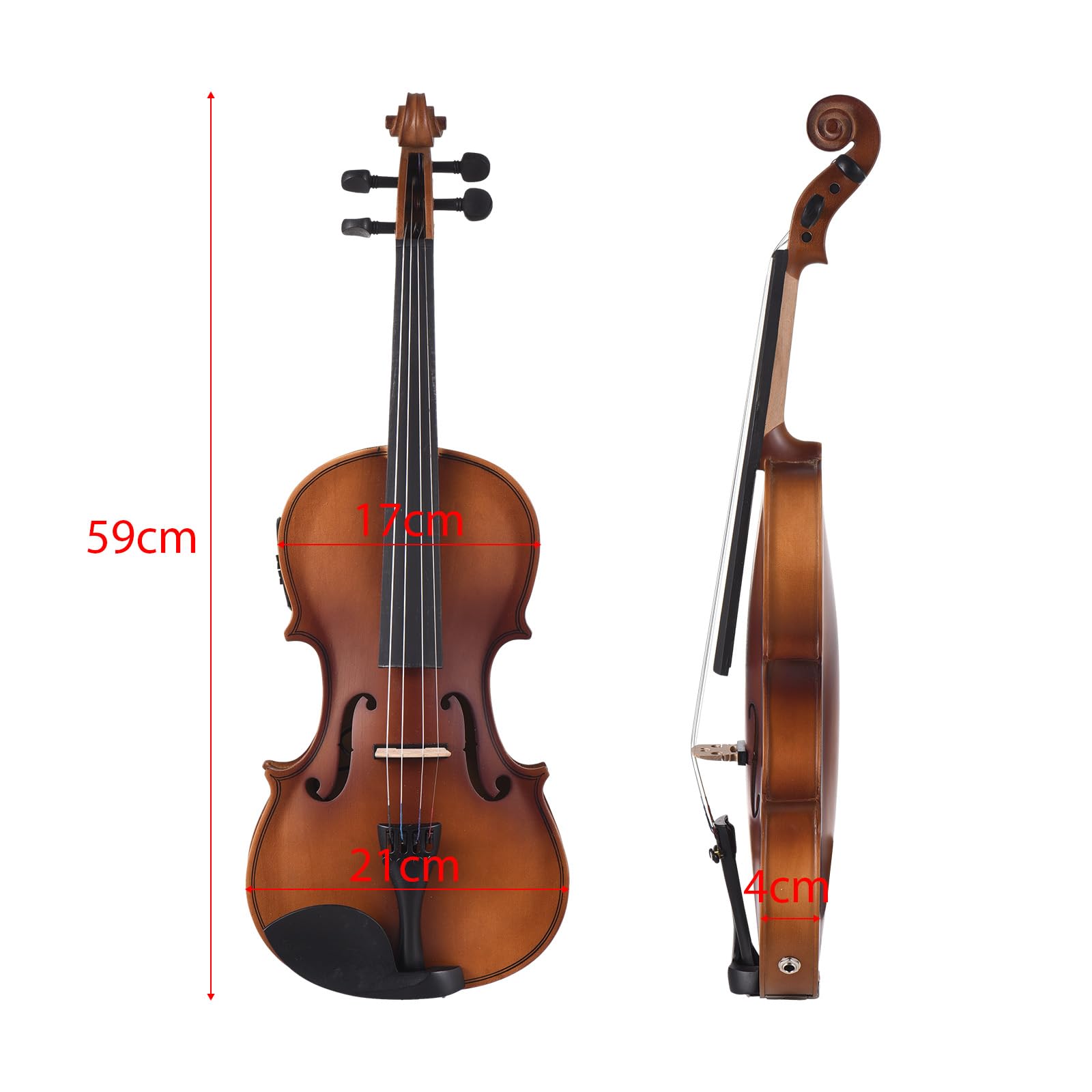 Naroote Violino, Violino per Bambini, Violino Elettrico 4/4 con Delicata Tavola in Abete Rosso per Principianti, Studenti, Studenti e Appassionati di Musica
