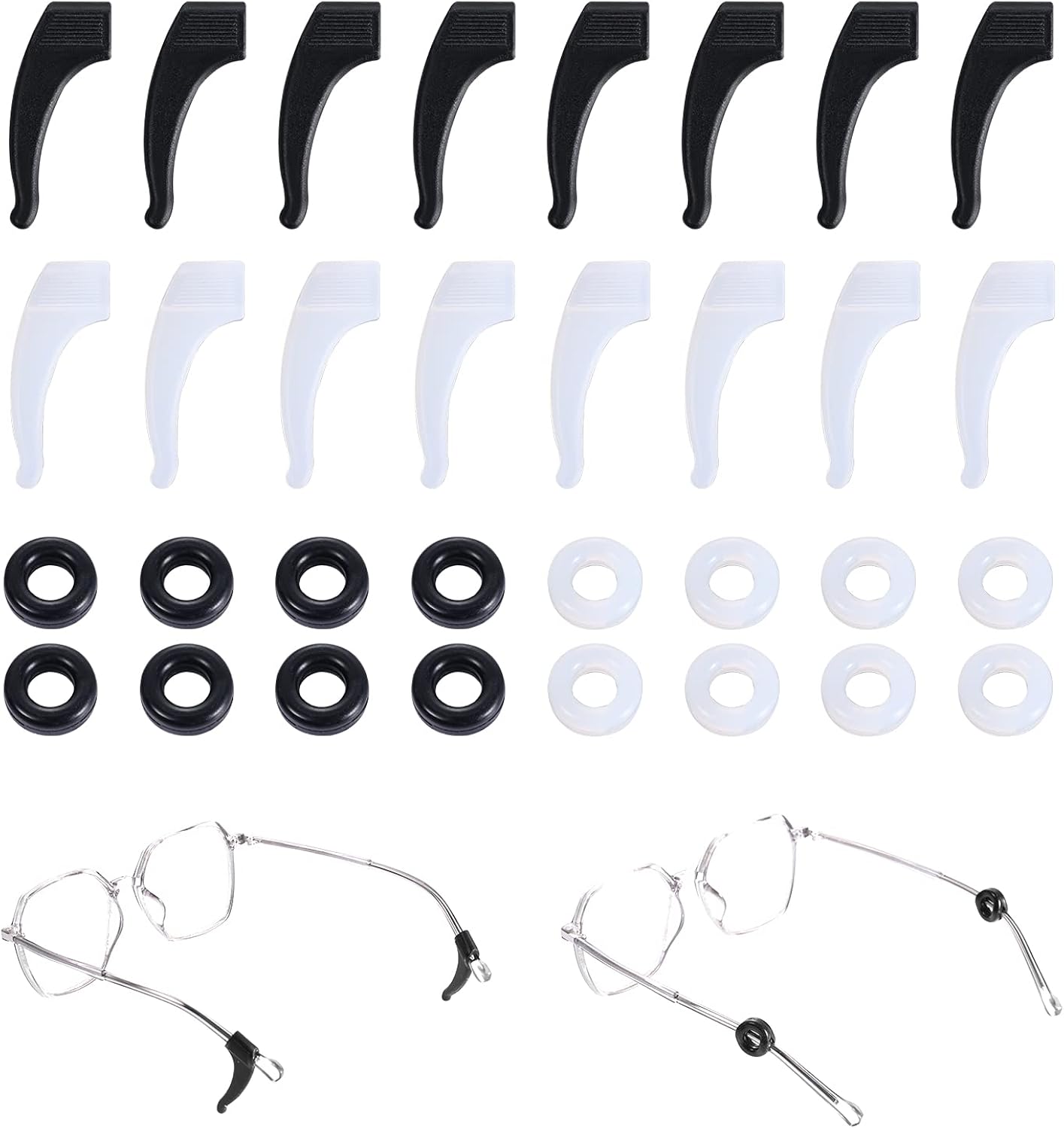 16 pairs Glasses Ear Grips, Eyeglasses Retainers Silicone