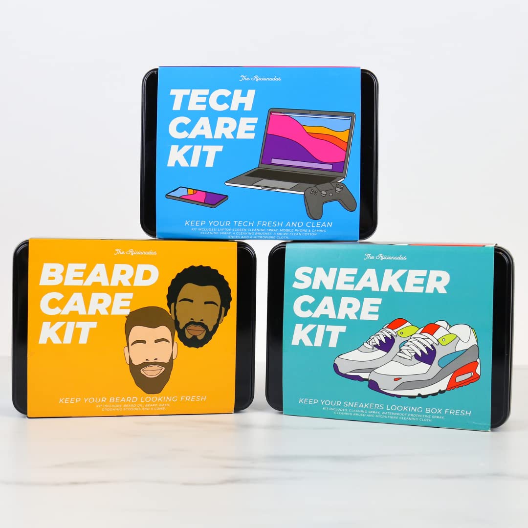 Aficionados Bartpflege-Set mit Bartöl, Bartwäsche, Pflegeschere und 1 Kamm. Geschenkset für Männer. Ideales Geburtstagsgeschenk, Vatertagsgeschenk, Weihnachtsgeschenk für Männer.