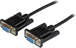 StarTech.com 2m Black DB9 RS232 Serial Null Modem Cable F/F - DB9 Female to Female - 9 pin RS232 Null Modem Cable - 2 meter, Black (SCNM9FF2MBK)