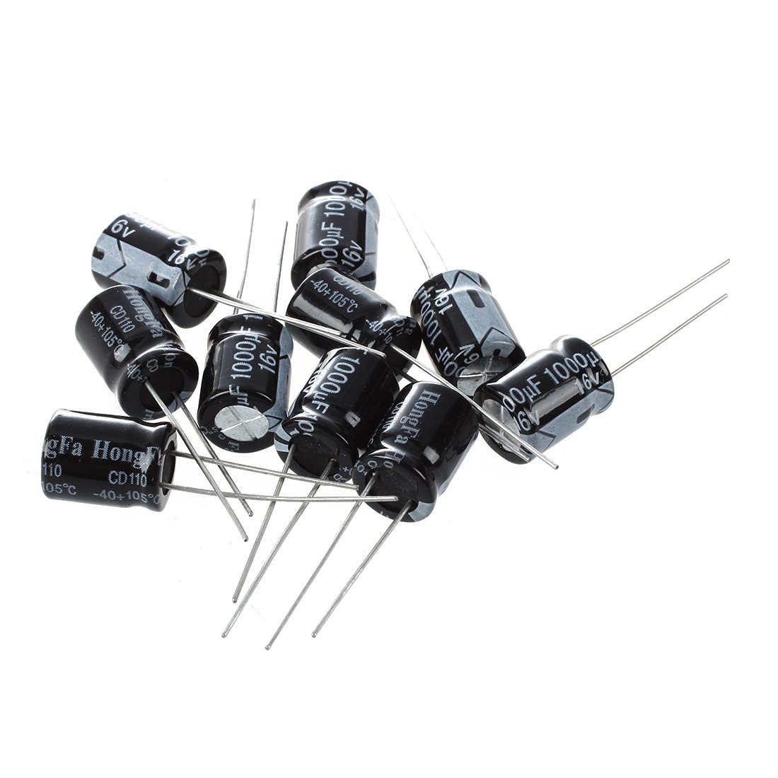 Gaoominy 10 x 1000uF 16V 105C Radial Electrolytic Capacitor 10 x 13mm
