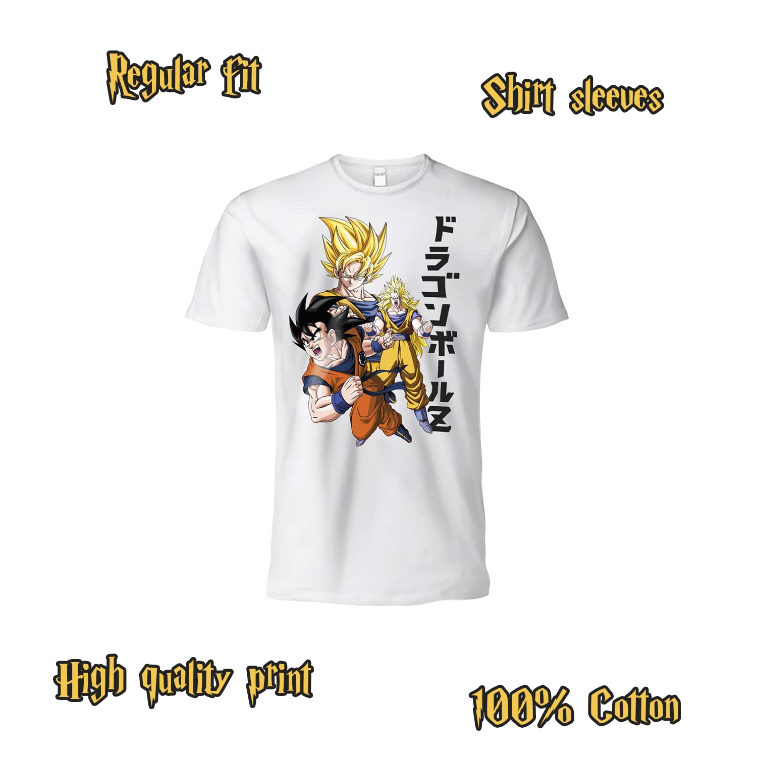 T Shirt DragonBall Goku Super Saiyan Ufficiale Bianca Bambino Adulto Ragazzo