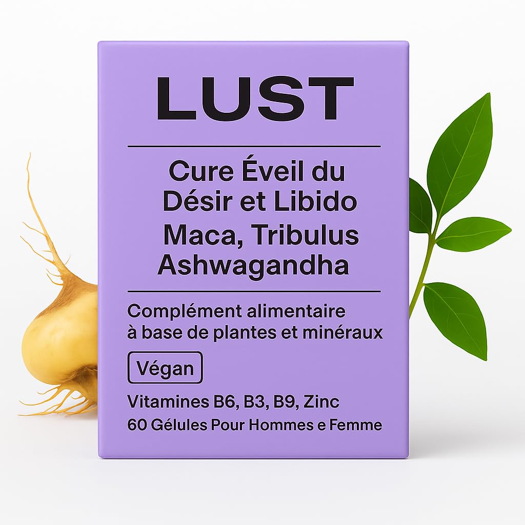 Vitalité, Libido & Énergie | Maca, Ashwagandha, Tribulus, Zinc, Vitamines B6-B9 | Équilibre hormonal & bien-être intime LUST Femme