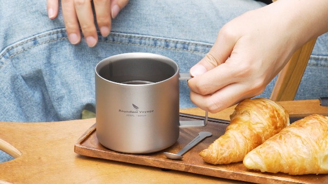 Amazon.co.jp: Boundless Voyage チタン製 コーヒーカップ 二重構造