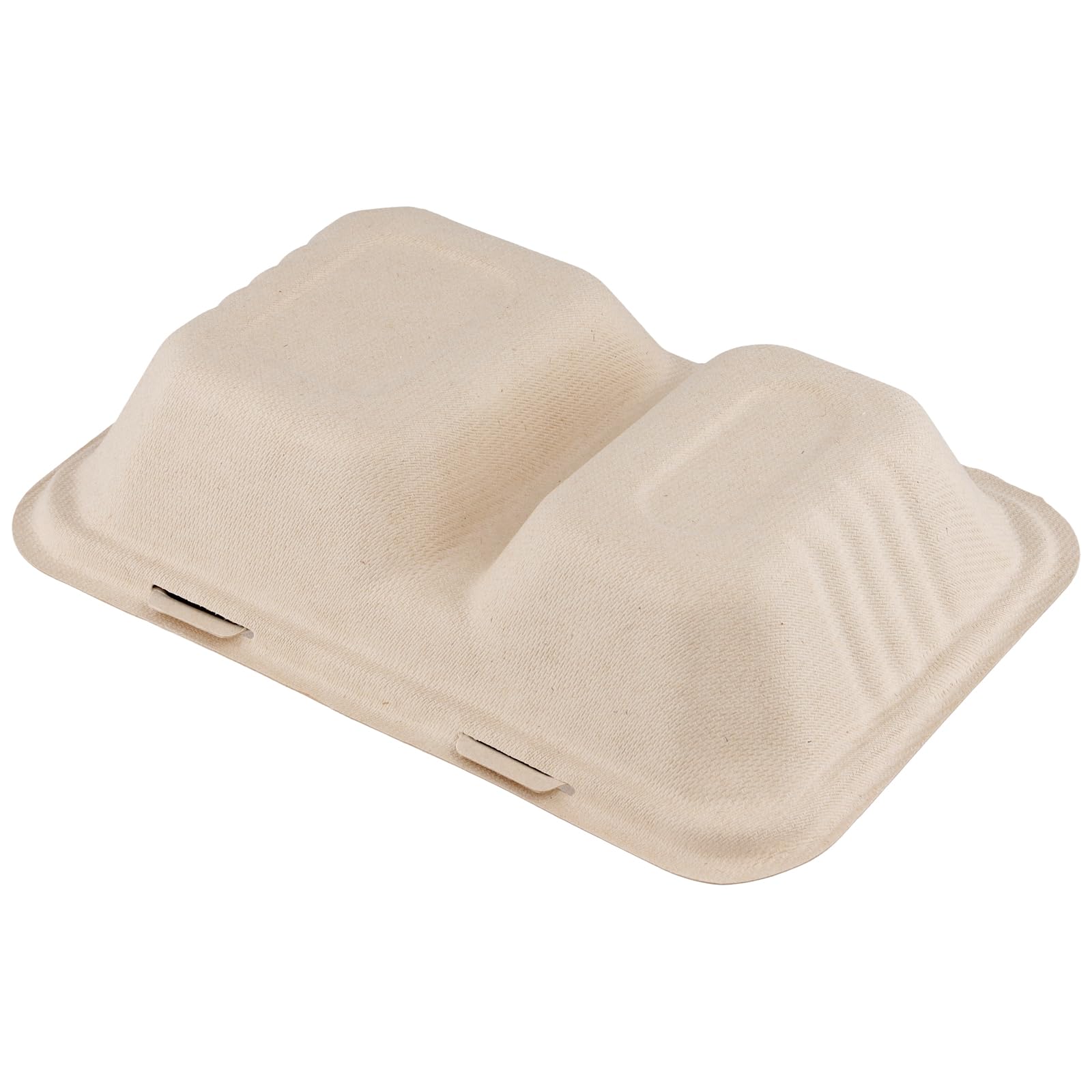 75 pezzi Confezione da asporto a due scomparti, per uso alimentare, contenitore per il pranzo in cartone, in polpa di canna da zucchero, ciotole con coperchio, 900 ml, 23 x 15 x 8 cm