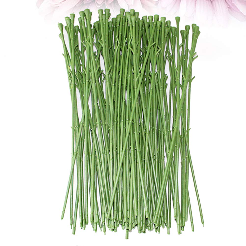 50 Tiges Fleurs Artificielles En Soie - Branches Papier Vert Pour Bouquets DIY