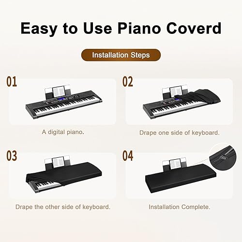 Miniatura 6 de Explore Land - Cubierta de pianoteclado para 6188 teclas, con opción de abertura para soporte