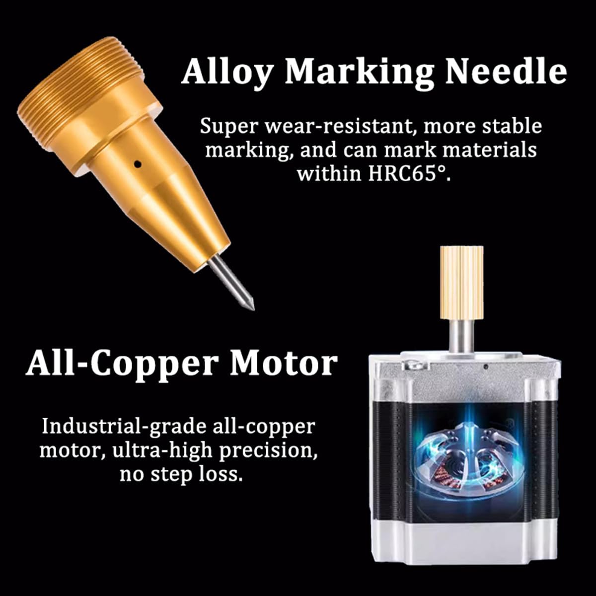 Máquina de grabado neumática portátil para materiales duros, ideal para marcar códigos VIN y números de chasis