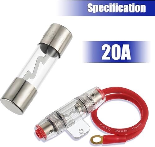 Miniatura 8 de BOJACK Cable de alimentación AWG calibre 8 de 1 pie con soporte de fusible AGU de 80 amperios para audio de automóvil, alarma, amplificador,