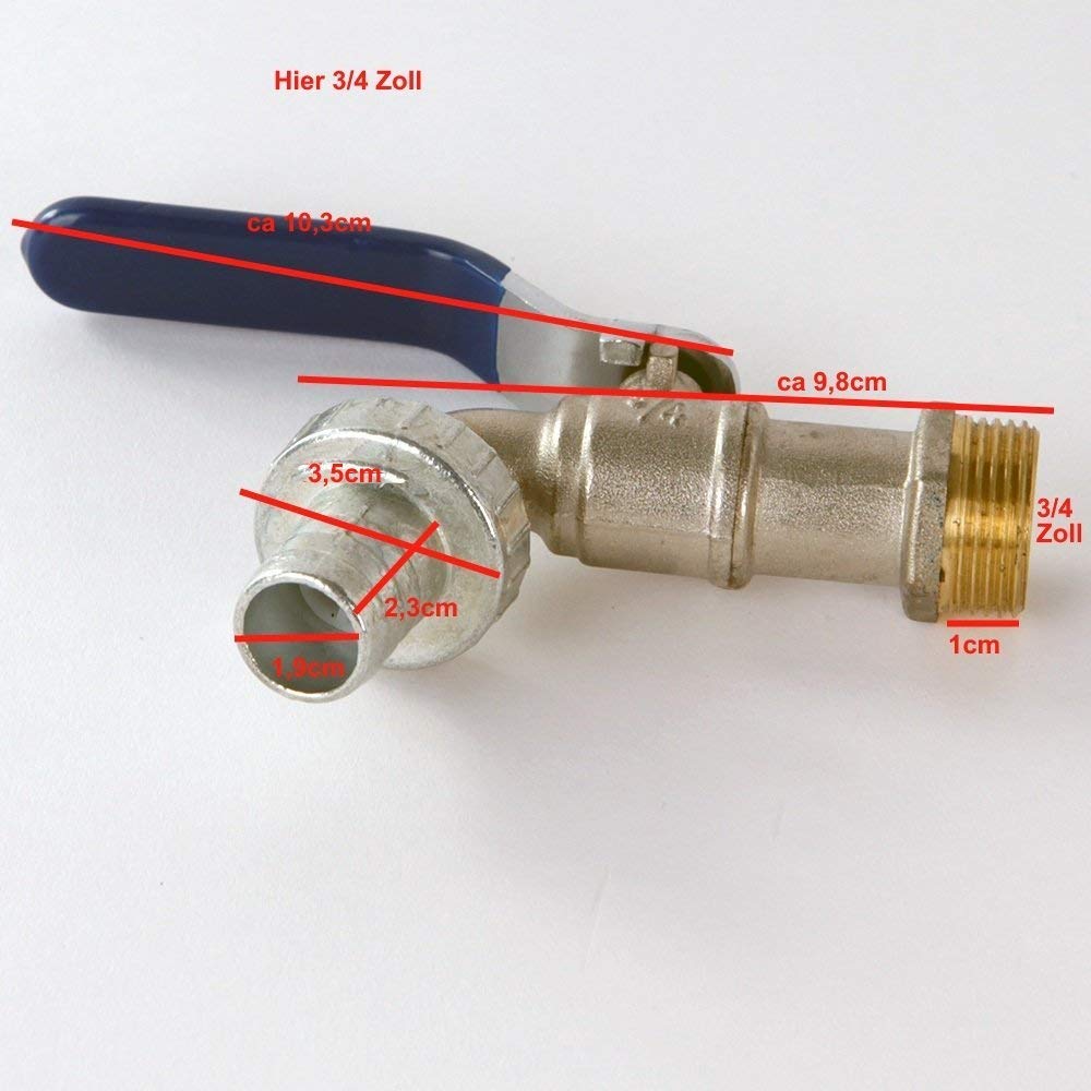 Kurek spustowy, kranik ogrodowy 3/4" (kurek 3)
