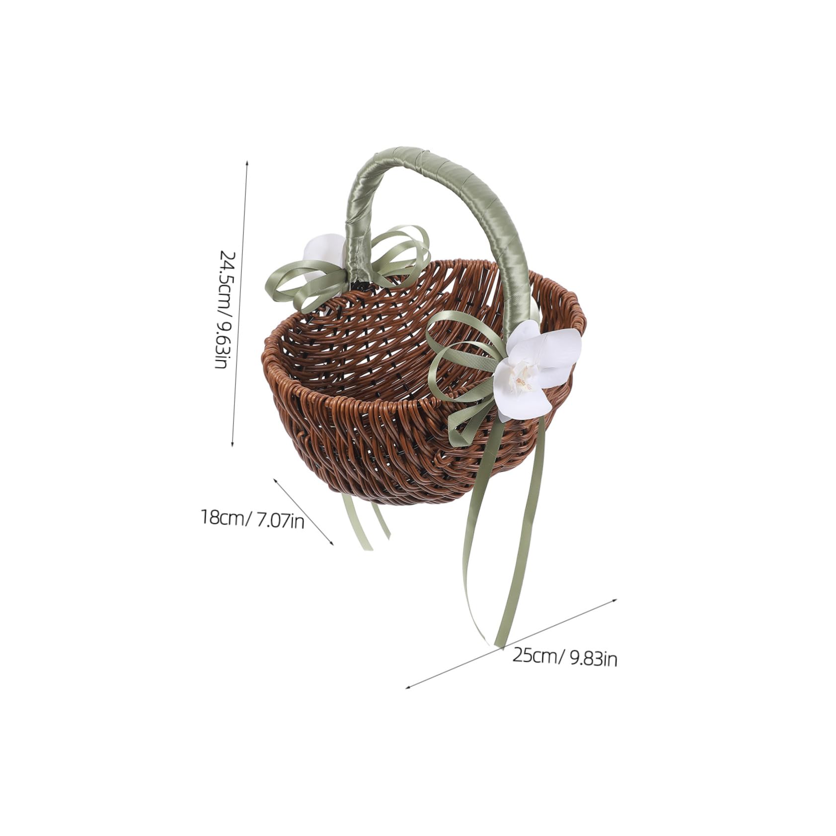 Praktischer Hochzeitsblumenkorb aus Kunststoff und Rattan Verschleißfest mit Henkel Romantischer Brautkorb für Shower und Hochzeit Geeignet