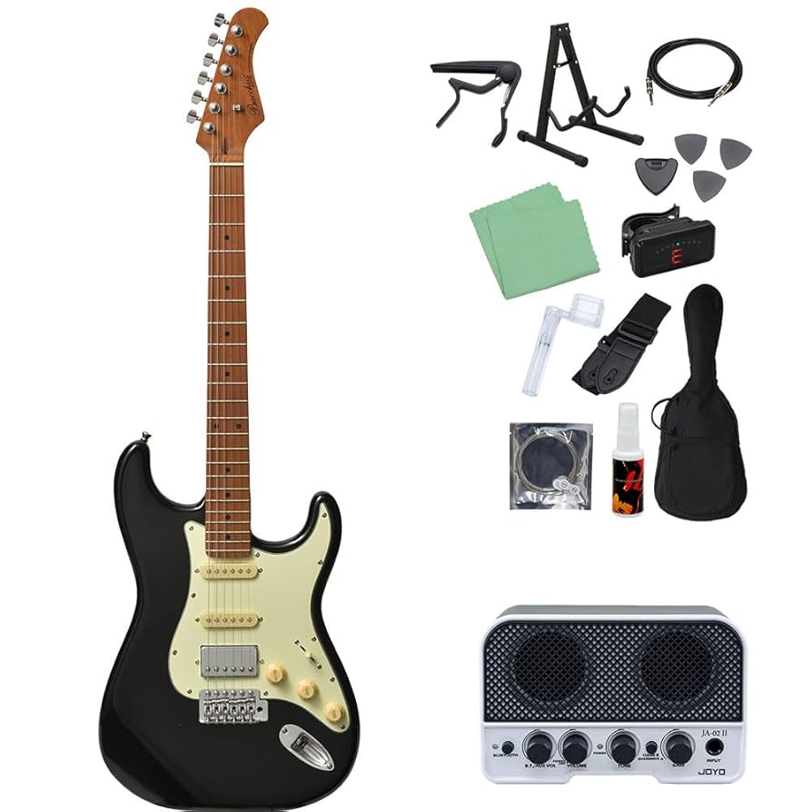 バッカス BACCHUS BST-2-RSM/M BLK エレキギターと付属品 Amazon | Bacchus BST-2-RSM/M エレキギター初心者14点セット