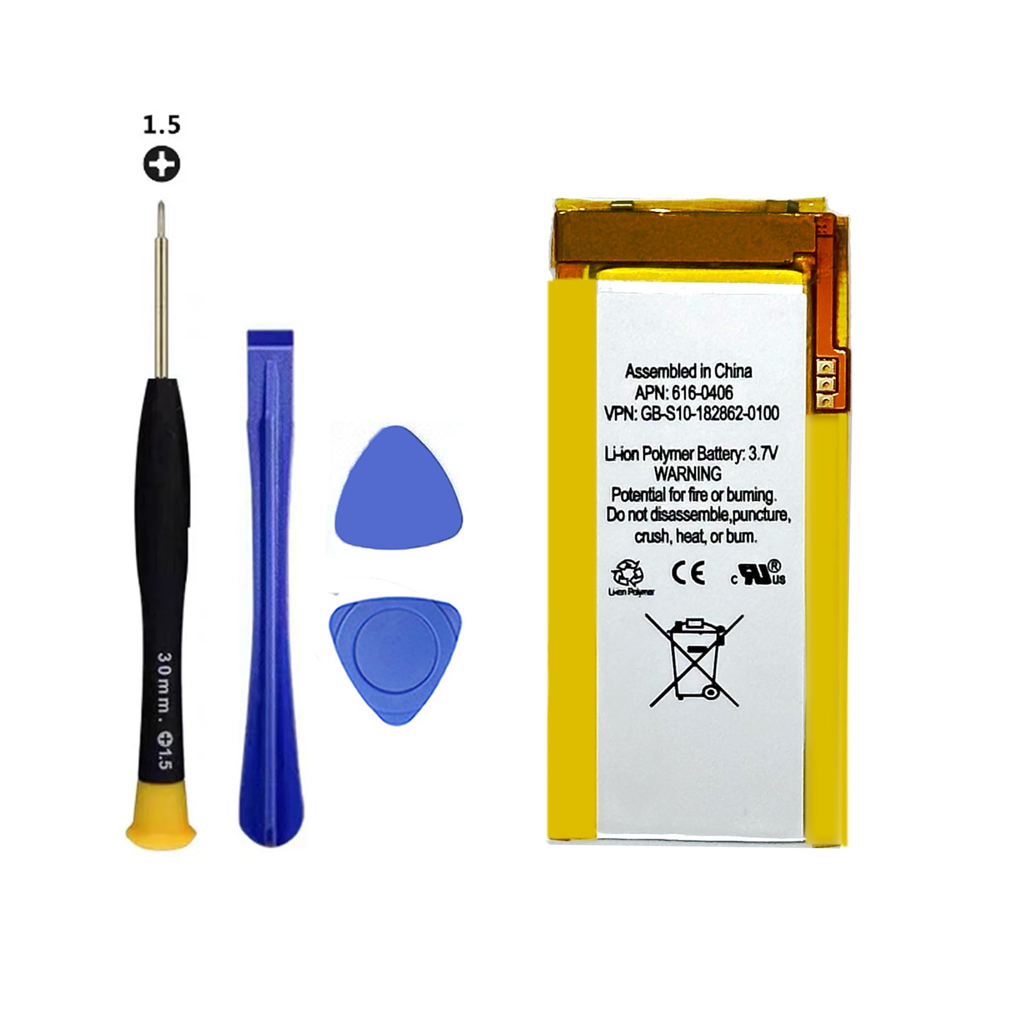 Vvuilsty 616-0406 Battery for iPod Nano 4 4th Gen,Rechargeable 0 Cycle Battery Compatible with iPod Nano 4 4th Generation A1285 MB903LL/A with Repair Tool Kits