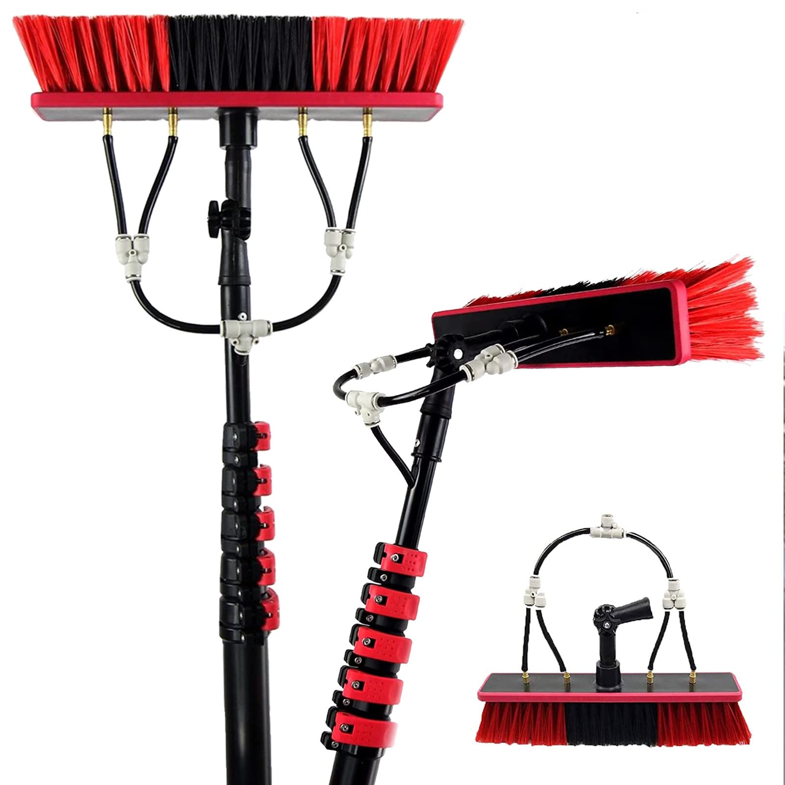 Outil de nettoyage de panneaux photovoltaïques et brosse télescopique pour vitres de maison