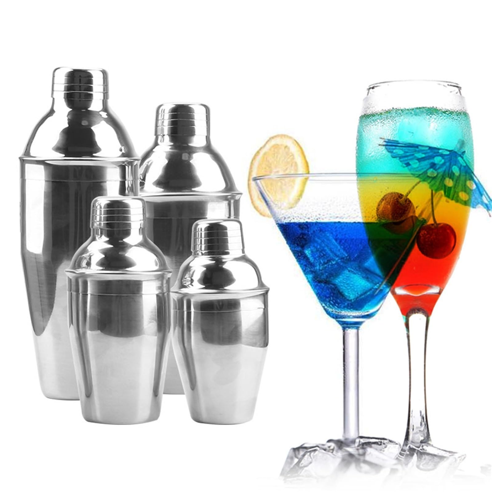 Mezclador de Vino cóctel Boston Martini Profesional, coctelera Acero Inoxidable, Herramientas Bar for Fiesta, artículos, 250/350/550/750ml, 2 uds para Camareros