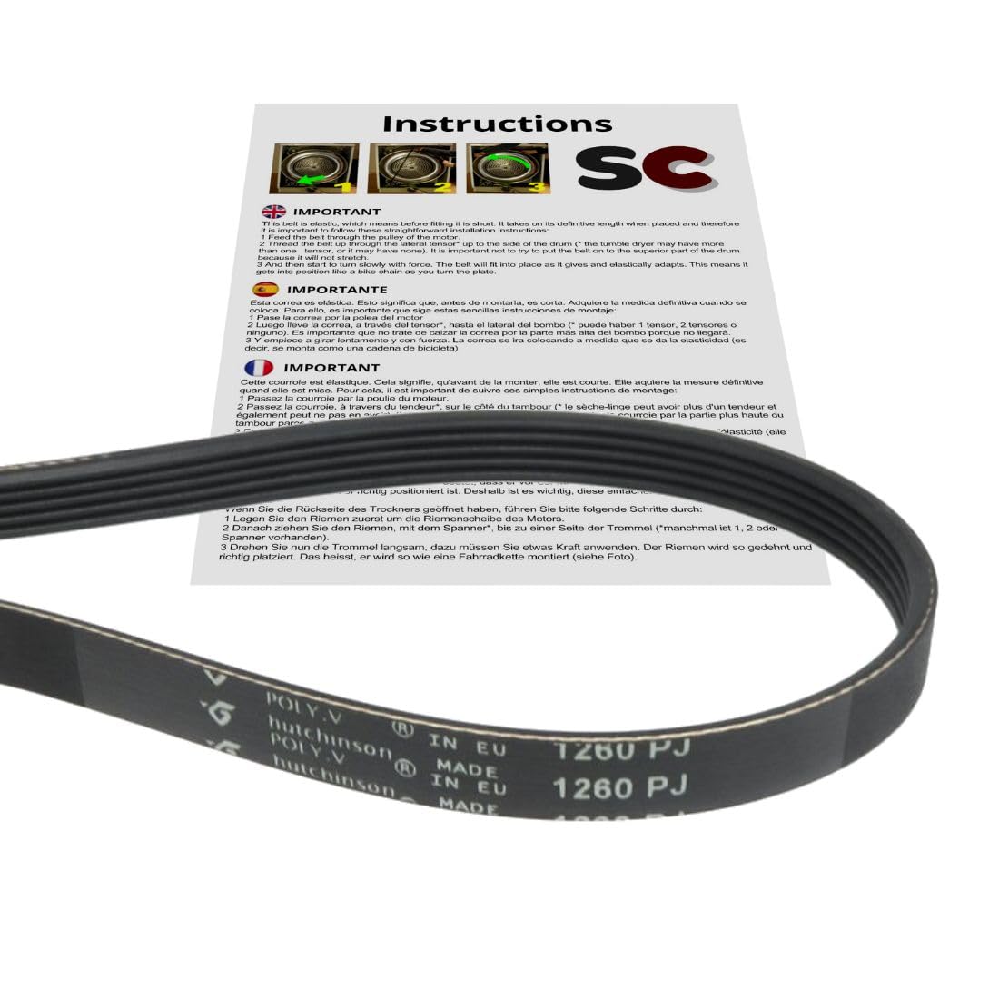 SC Solocorreas - Washing machine belt 1260 PJ