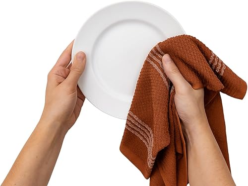 Miniatura 177 de Toallas de cocina verde salvia: 100% algodón paño de limpieza suave secado absorbente textura Terry Loop, juego de 3 multiusos para uso diario Negro