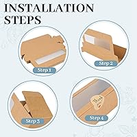 Vista 4 de Paquete de 36 cajas de macarrones para 5-7 macarrones, cajas de dulces de fresa con adhesivo para regalar (marrón)