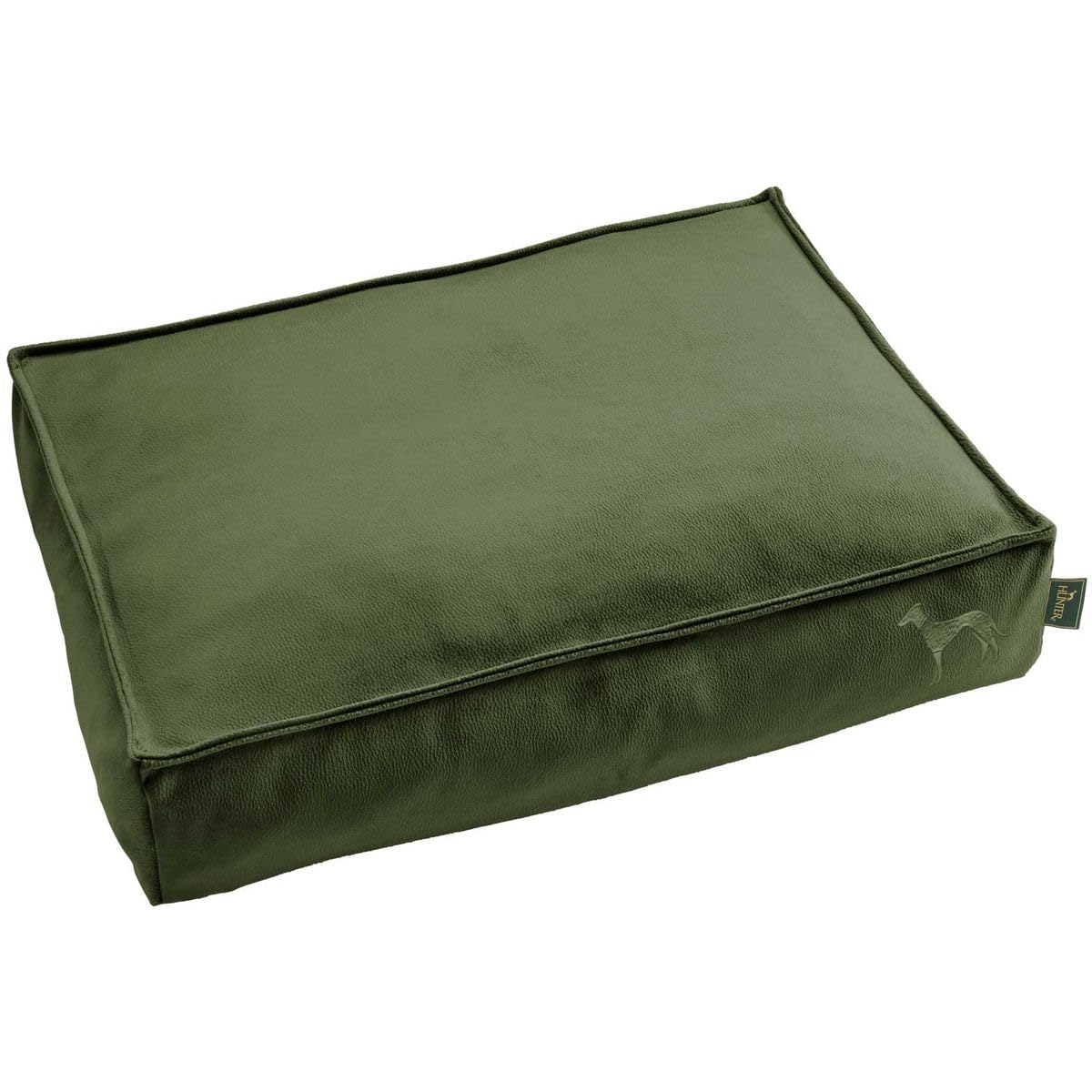 HUNTER Orthopädisches/Ergonomisches Hundekissen Merida mit Memoryschaum, Kann eine gelenk- und rückenschonende Haltung unterstützen; Rutschhemmende Unterseite, Farbe: Oliv, Größe: L