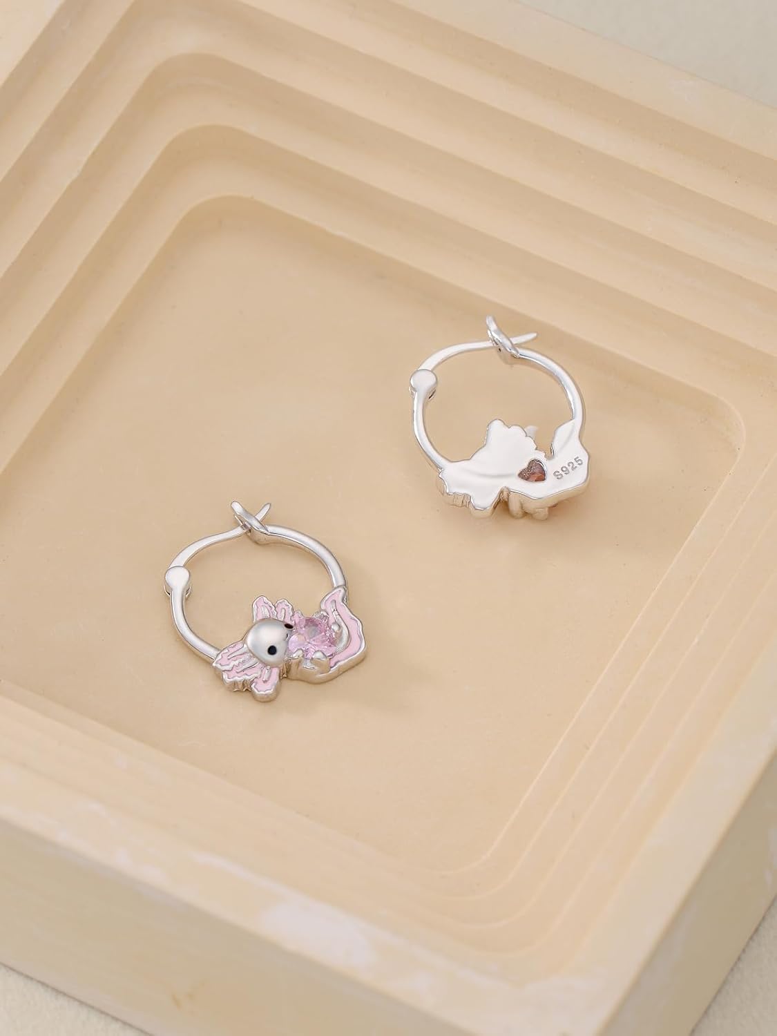 Axolotl Earrings for Women 925 Sterling Silver Axolotl Jewelry Hypoallergenic Axolotl Hoop Earrings Gifts Birthday - Image 3