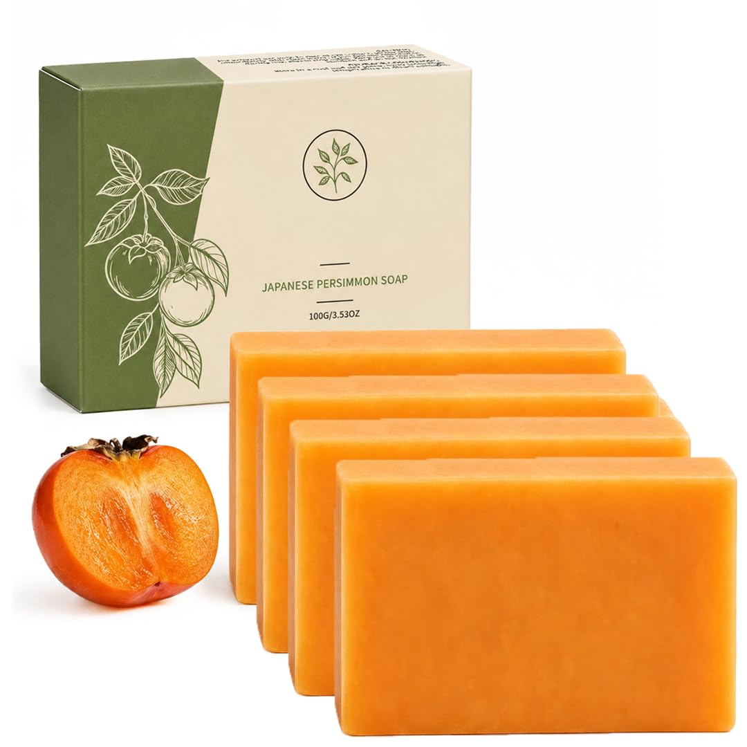 Kaori Original Persimmon Soap mit natürlicher Persimone | Feuchtigkeitsspendende Kaori Persimmon Seife für reife Haut, mit natürlicher Persimone, reinigend und desodorierend