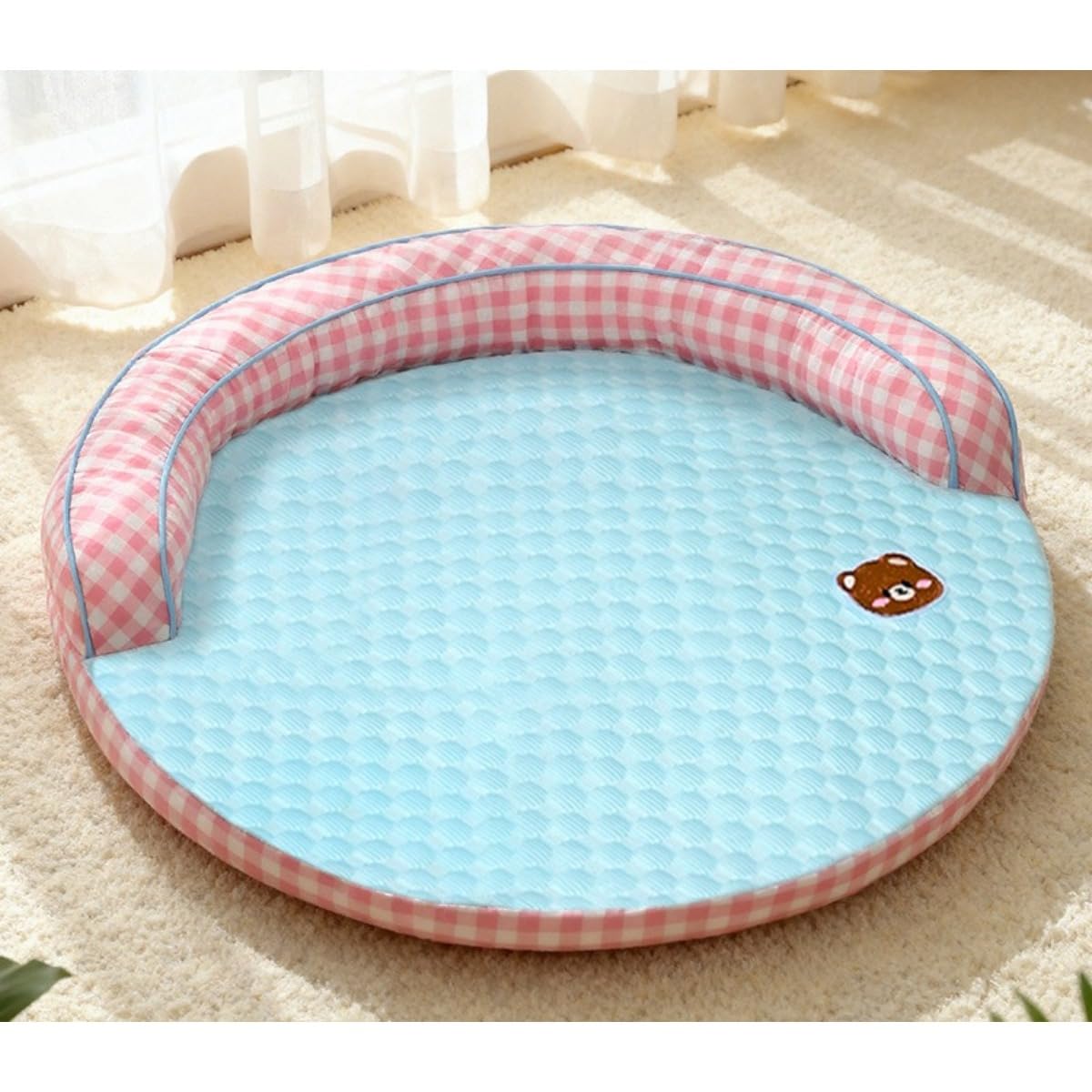 FUNCITTE Dog Bed, Cool-to-Touch Summer Pet Mat with Non-Slip Base, Soft Sleep Mattress for Small Medium Dogs and Cats (blue,40cm)