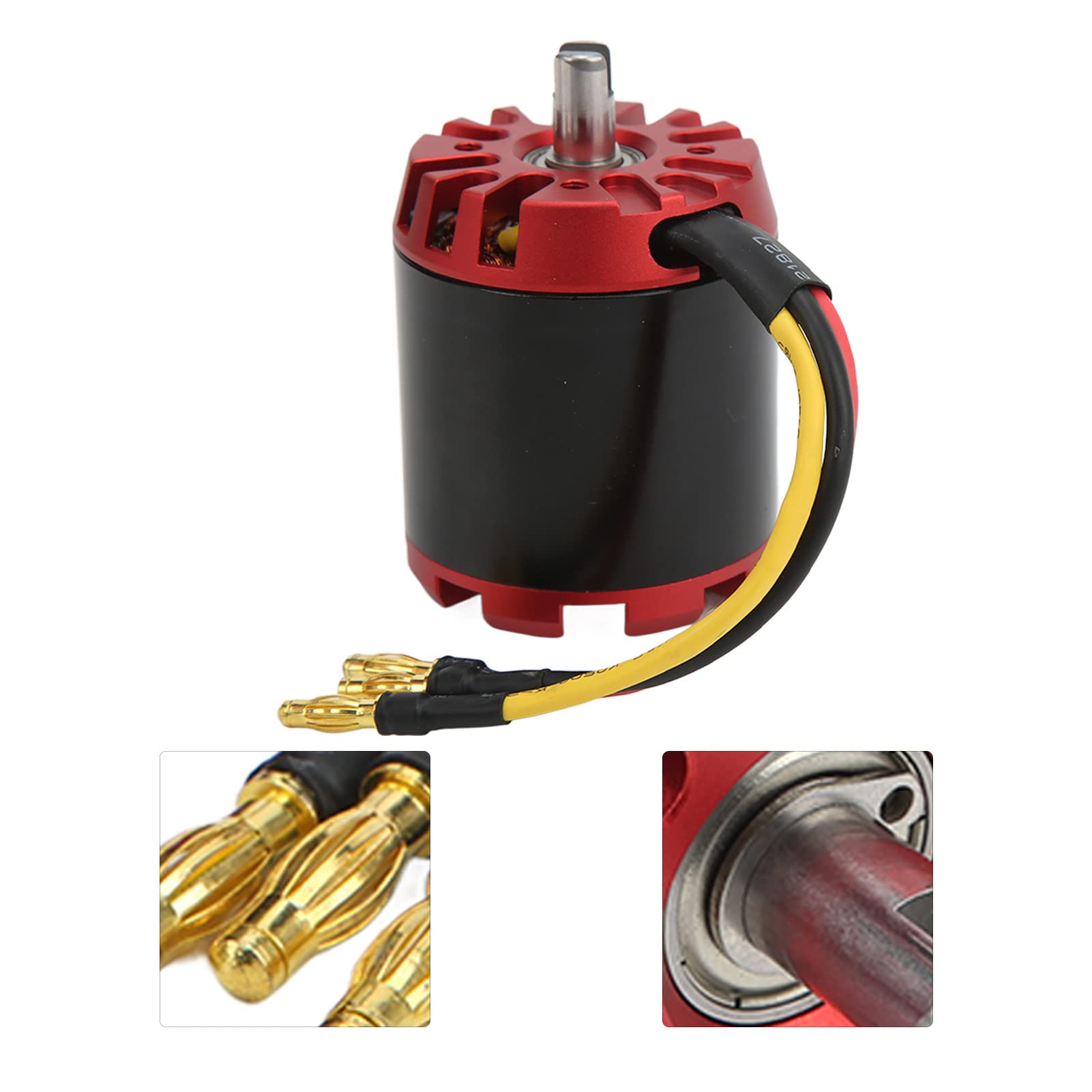 Motore senza spazzole 5065 270KV Motore impermeabile a potenza massima 1800W Rosso Nero Lega di alluminio Costruzione in rame Pompa idraulica Parti di macchine per scavo