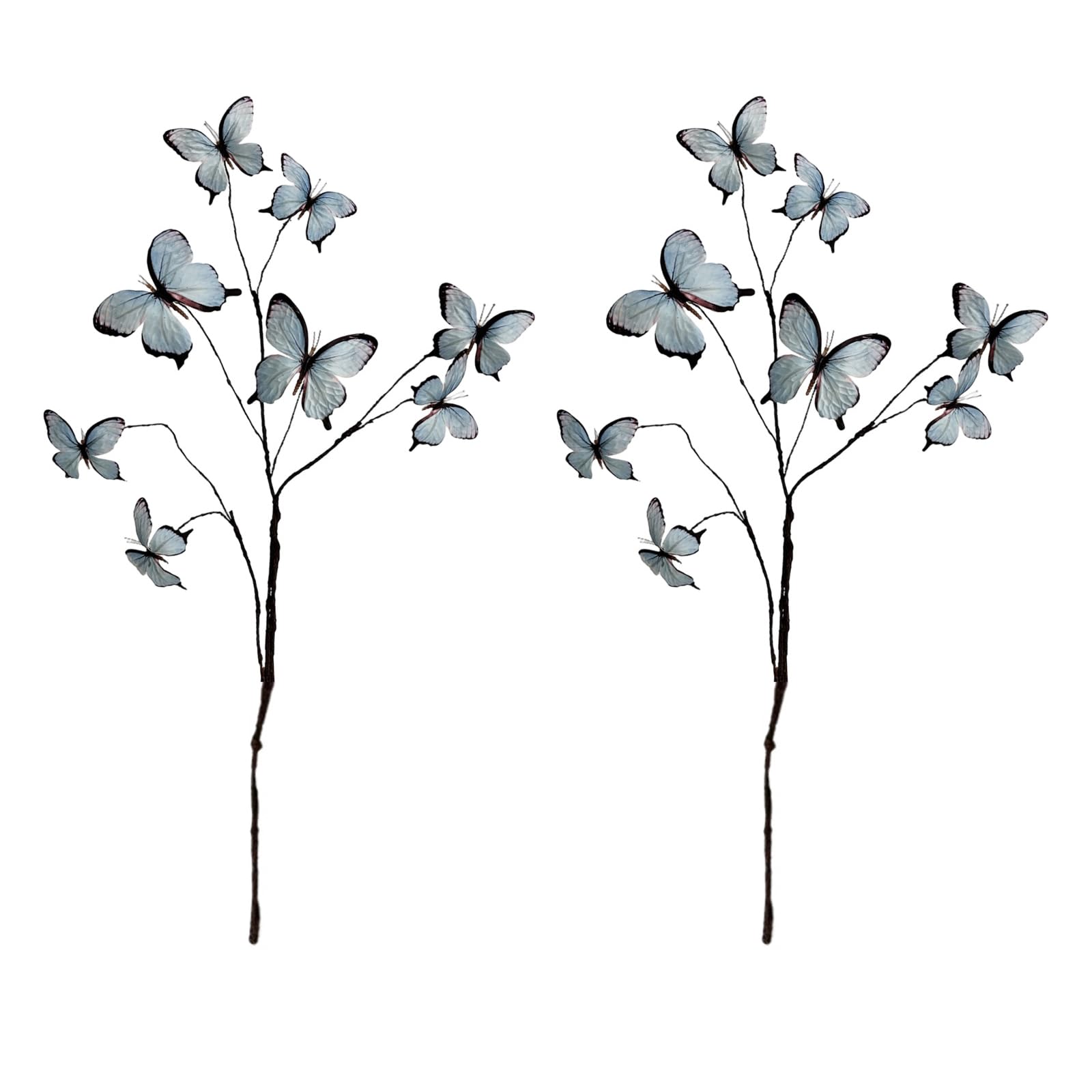 Qusinfc Artificial Silk Butterfly Flower Branch 2PCS 8 Head Per Stems Home Decors Flower for Centerpieces Arrangement Decors Silk Arrangement