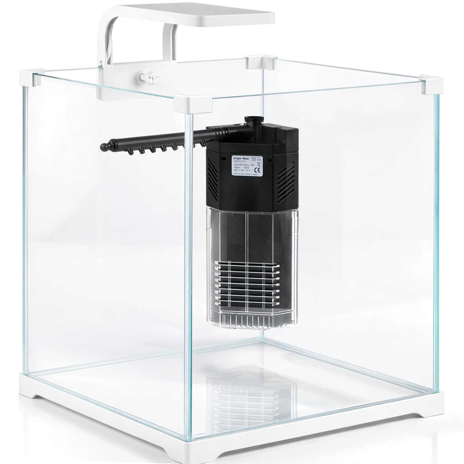 Kruger Meier Shrimp!One Pro 30 Aquarium Komplettset 15L – Nano Aquarium mit LED Beleuchtung und Innenfilter für Garnelen & Fische