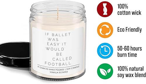 Miniatura 3 de Vela perfumada de ballet con citas divertidas si el ballet fuera fácil, sería llamado fútbol – Ideas de regalo de baile para bailarina, bailarina,