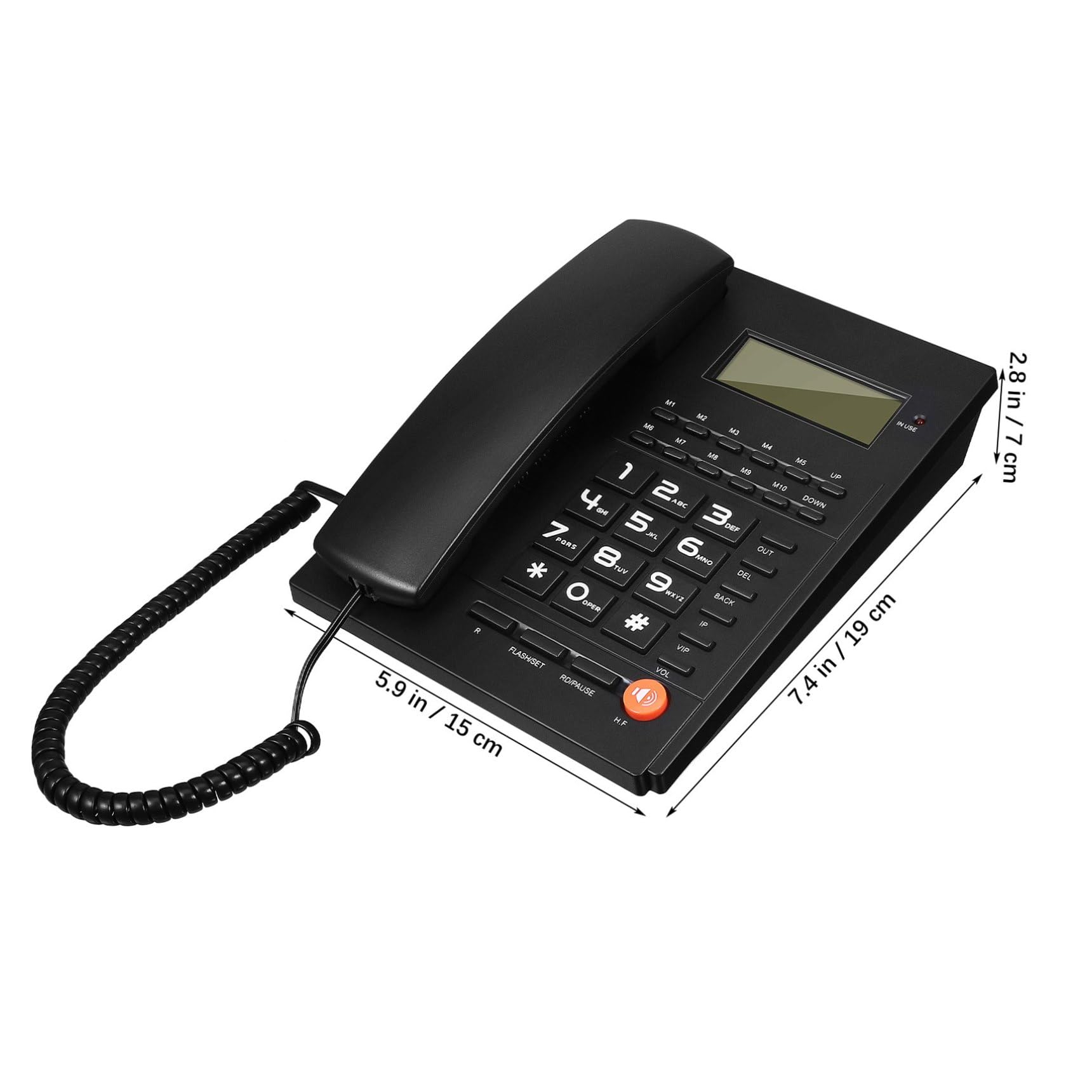 Telefono Aziendale di qualità - Telefono Fisso con Tasti Grandi Display del Chiamante per Anziani