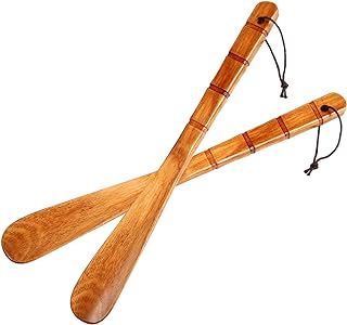Premium Wooden Shoe Horn, 2 PCS Shoehorns Durable, 13" Long Handle Shoe horns, Lazy Shoe Helper Spoons for Seniors, Kids, Pregnancy, Men, Women