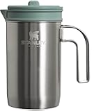 All In One French Press Coffee Maker 32 oz | 5 Minute Brew, 4 Hours Hot | Mesh Filter for Coffee Grounds | Insulated Stainless Steel French Press | BPA-Free | Stainless Steel Shale