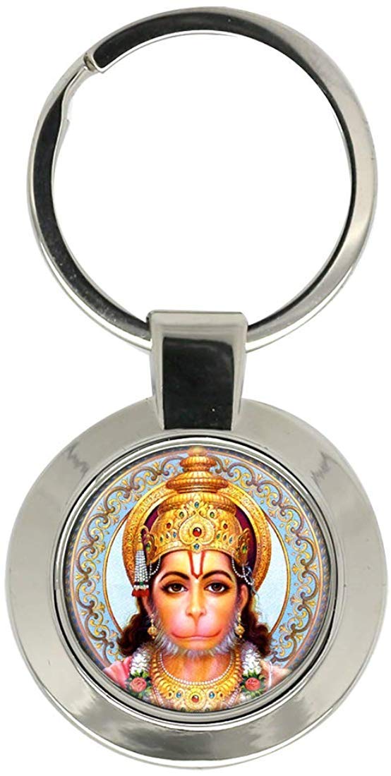 Giftshop Uk Unisex Silver Coloured Metal Hanuman Hindu Key Ring