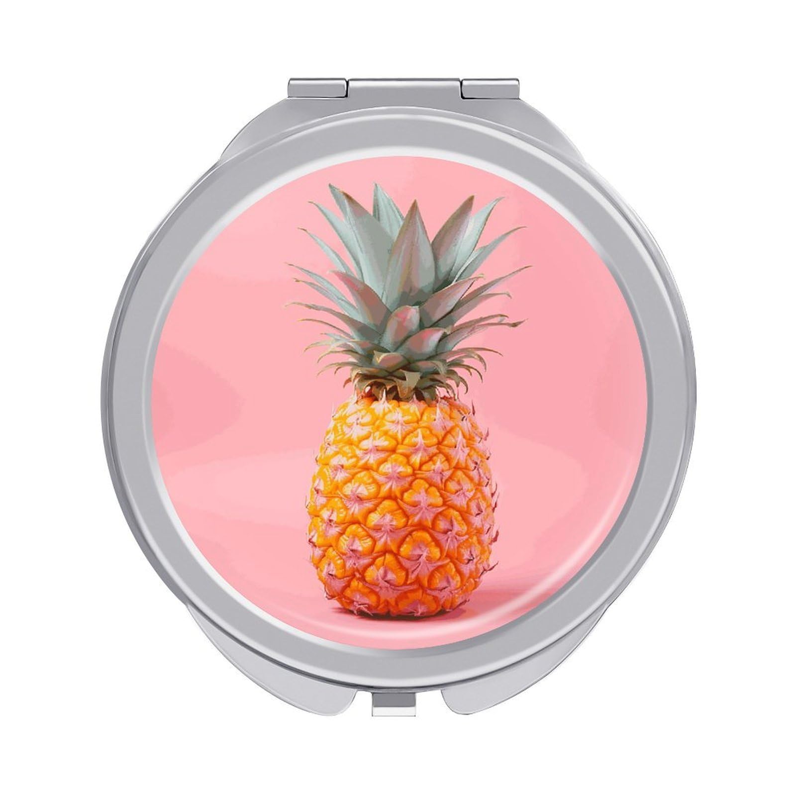 VstaDank A Pineapple Compact Mirror for Purses Round Fashion Travel Makeup Mirror 2X /1x Magnifying Double Sides Mini Mirrors Portable Pocket Mirrors for Handbag Purse Women Gift