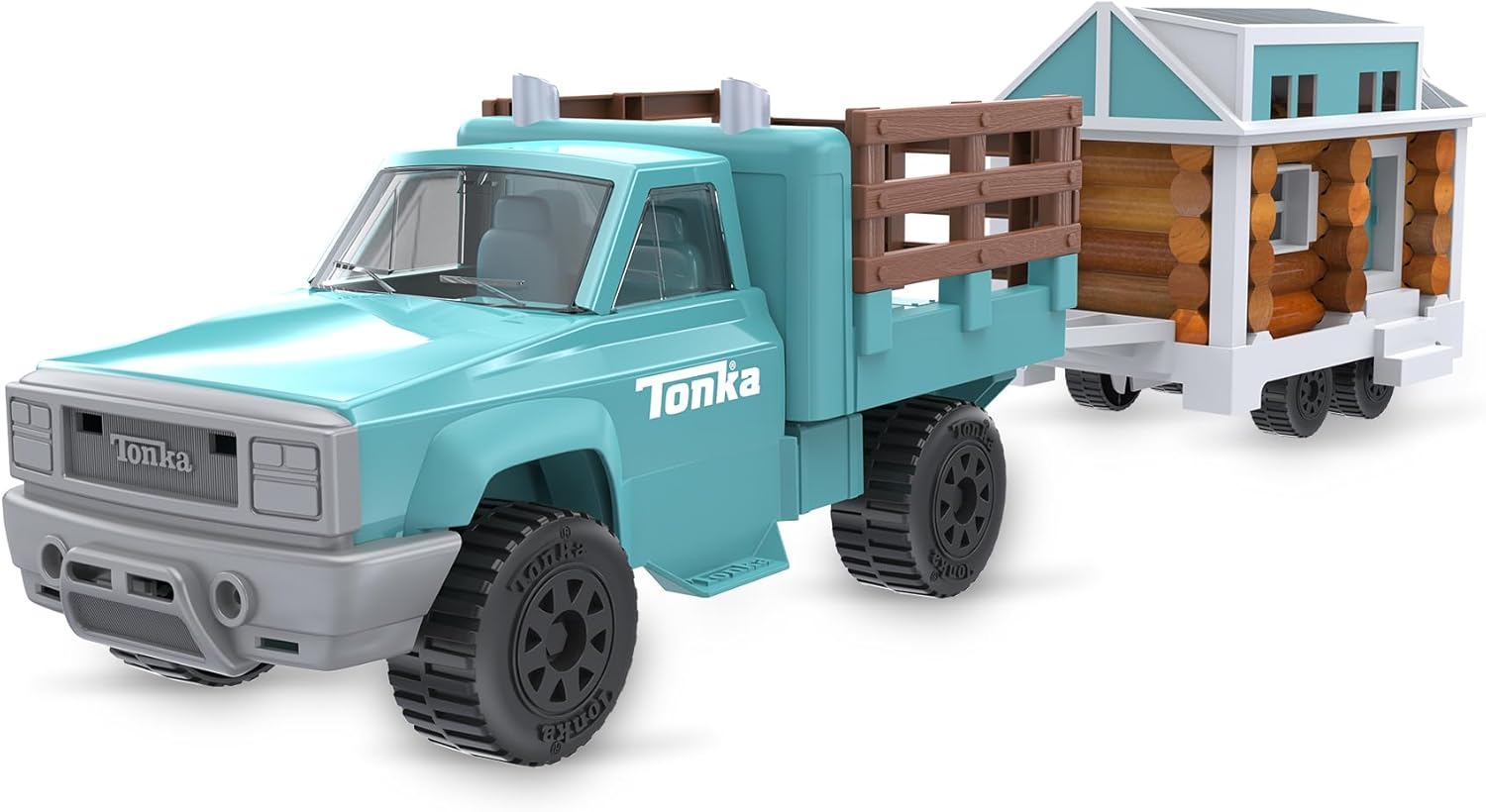 Lincoln Logs Cruising Tonka Tiny Home, Toy Truck Building playset for Kids, Boys & Girls Ages 3+,Promotes Fine Motor Skills & Sensory Development, STEM, Great Holiday & Birthday Classic Retro Gift