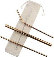 Vista 19 de Gugrida Pajitas de metal de acero inoxidable de 8.5 pulgadas, reutilizables, juego de 3 popotes – Cepillo de limpieza de color ultra largo