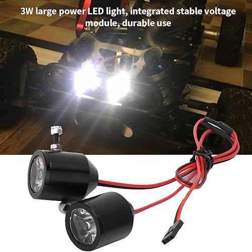 Miniatura 5 de Faro de coche RC, focos de 3 W, pieza de repuesto para modelo de coche RC (negro) Luces LED Rc 110 Rc LED Spot Lights