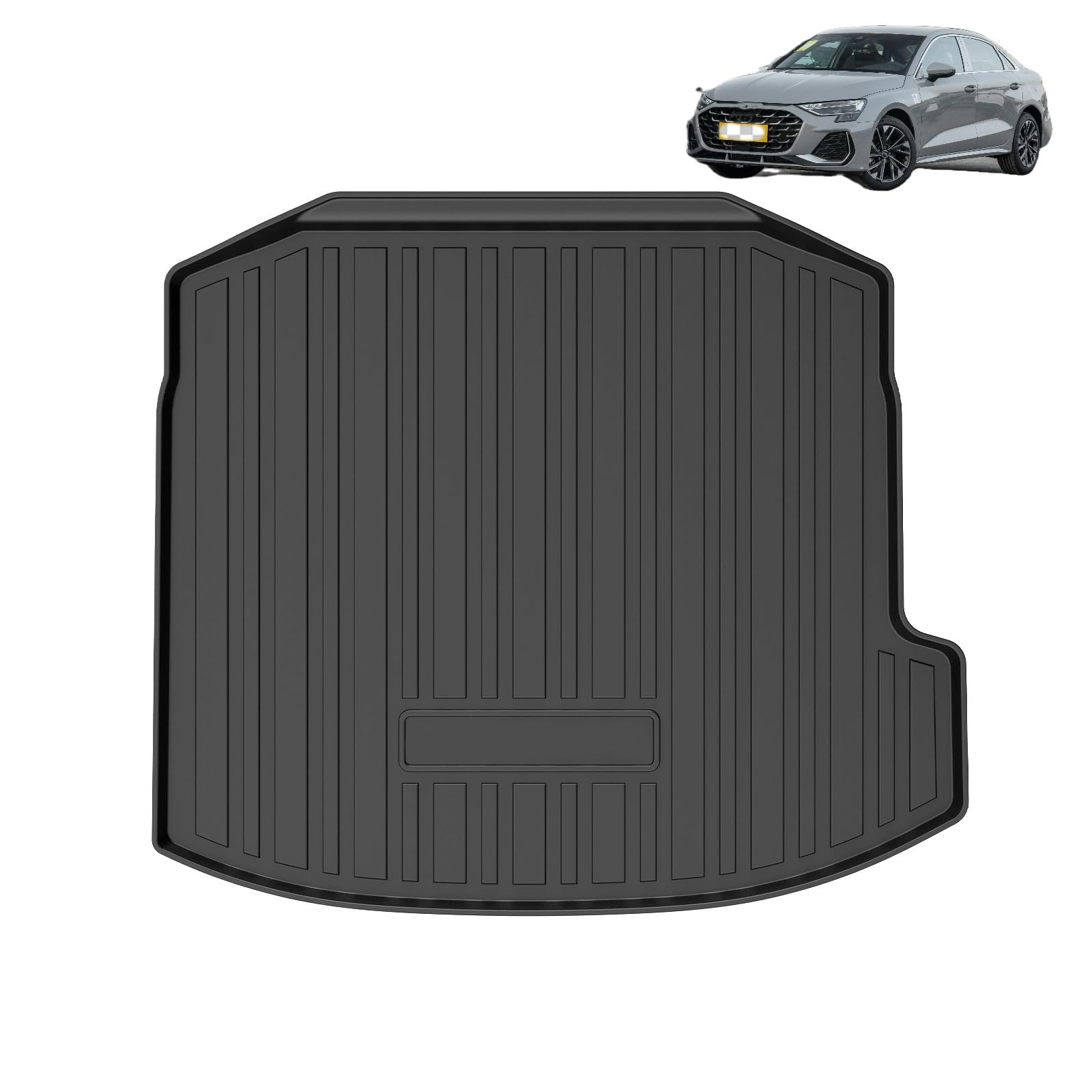 Custom Fit for Cargo Liner 2022-2026 Audi A3 Sedan - Black TPE All Weather Heavy Duty Wat…