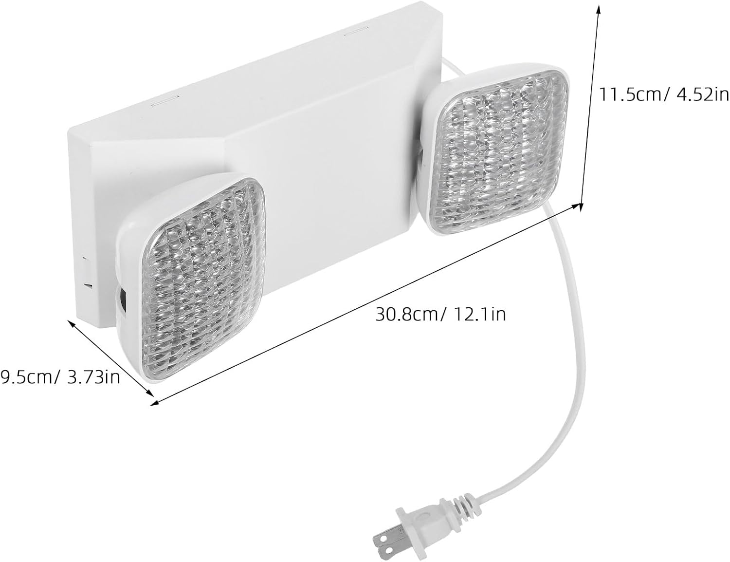 LED Emergency Light: Emergency Lighting with Dual Adjustable LED Lamp Heads Wall Mount Exit Lighting Fixtures for Business Office US Plug