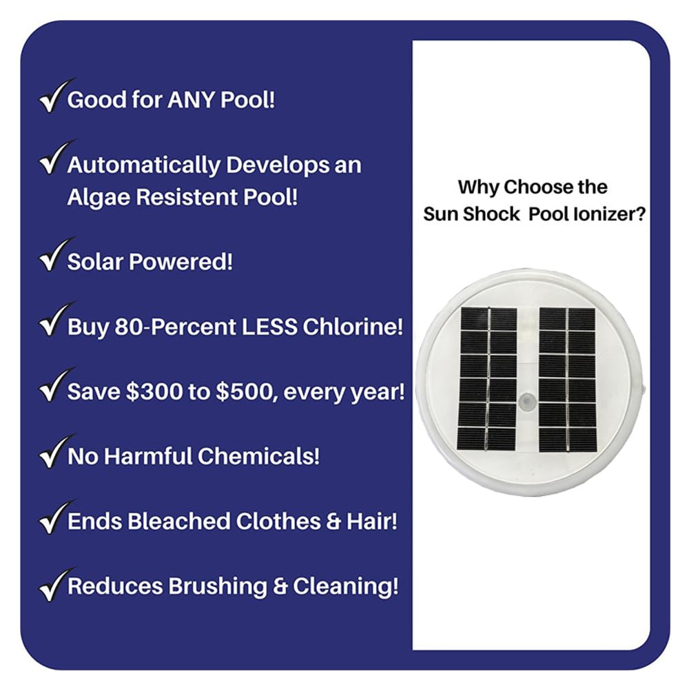 Ionizador de Piscina Solar para Limpieza, Reduce Cloro 85%