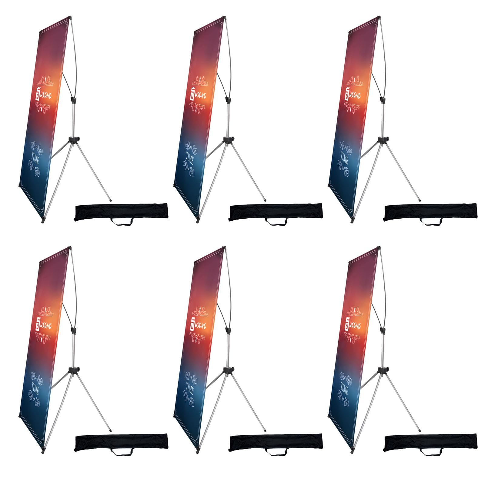 USCNC X Banner Stand ajustable Banner de 23 x 63 a 32 x 78 pulgadas, bolsa de viaje portátil, más grande, publicidad más adaptable, tiendas, ferias, restaurantes, eventos, cumpleaños y fiestas