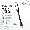 PrimeX PX-40 Siyah USB LED Aydınlatma, Esnek Gövdeli Taşınabilir USB Lamba, Güçlendirilmiş Beyaz Işık, Laptop Notebook Powerbank PC İçin Tak Çalıştır Mini USB Led Okuma Lambası