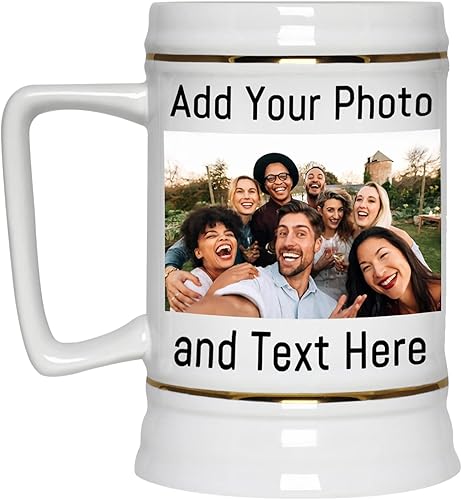 Miniatura 2 de Taza de cerveza personalizada grande, taza de cerveza de cerámica de 22 onzas, añade cualquier foto o texto, logotipo, regalo personalizado para