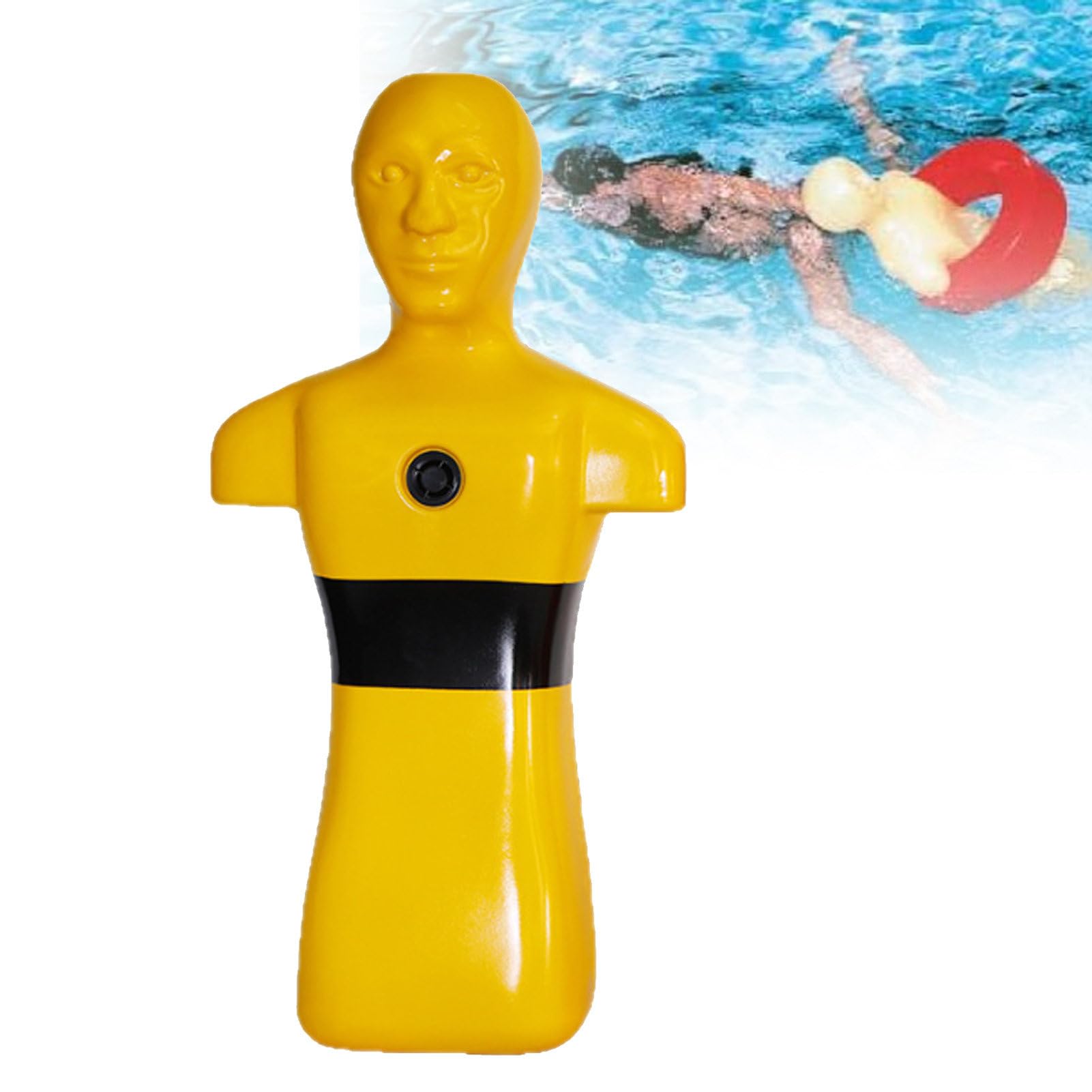 Mannequin d'entraînement au sauvetage aquatique avec noyau de poids en métal, 50 kg factice de sauvetage remplissable pour remorquage stable et exercices répétés, utilisation d'entraînement à long