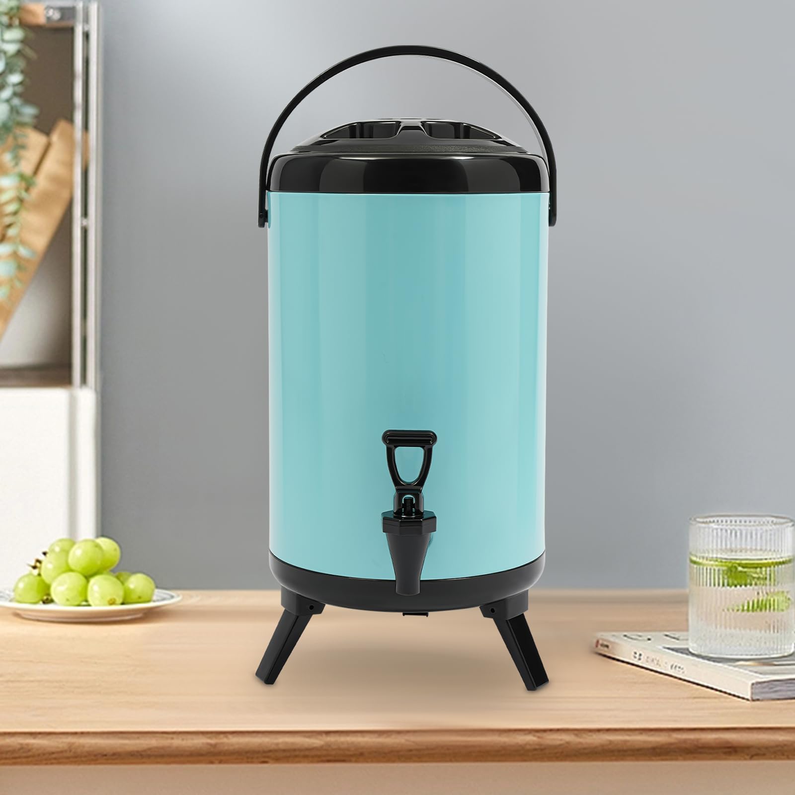 Dispenser per bevande, contenitore isolato da 10 l, con rubinetto, dispenser per bevande calde e fredde, durata di conservazione del calore da 4 a 8 ore, per tè freddo, latte, succo e caffè