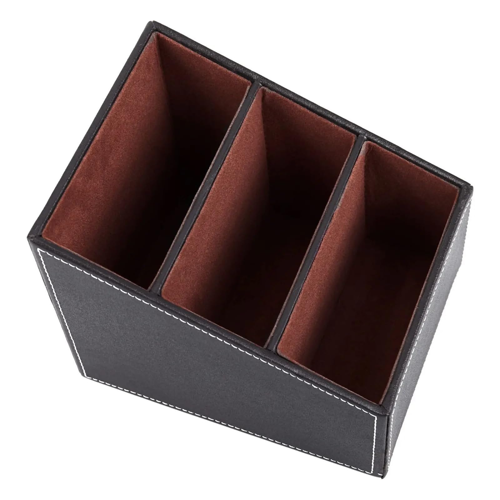Boîte de rangement bureau 1 pièces en cuir PU télécommande CD organisateur téléphone boîte (marron) Pour Tv