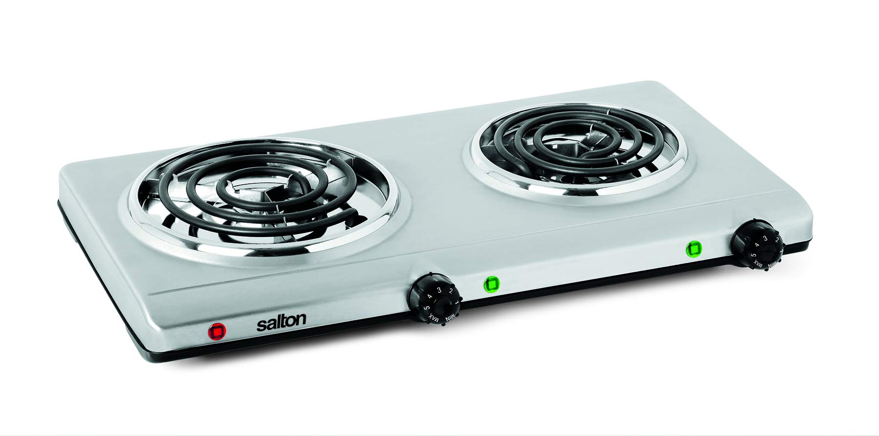 salton double stainless steel infrared portable electric cooktop