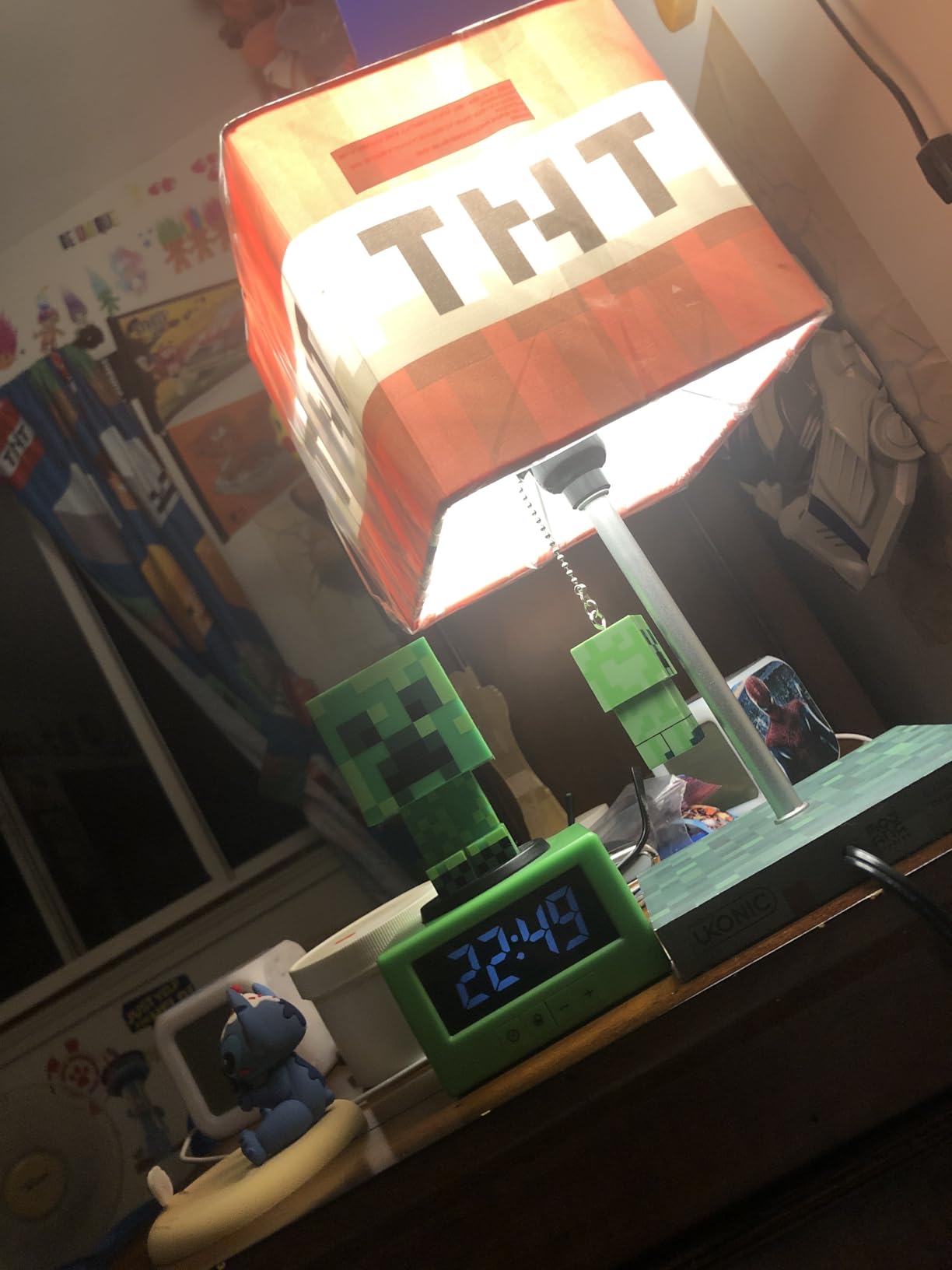 MC Creeper Alarm Clock 3D Lamp Night Light photo review